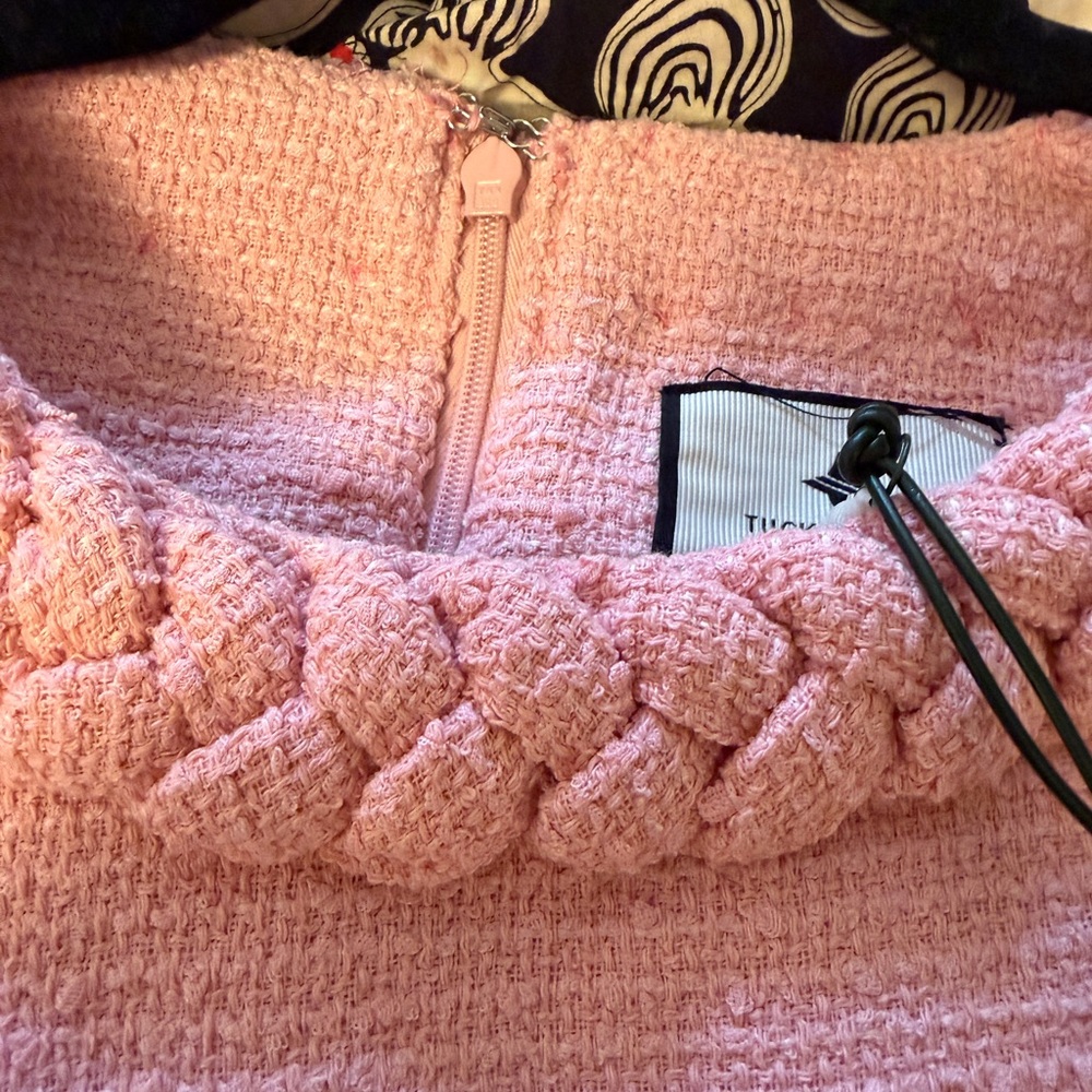 NWT Tuckernuck Pink Braided-Trim Midi Shift Dress - Picture 3 of 7